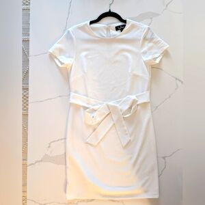 Lulus little white dress front belt